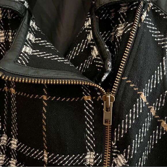 CAbi Black Grid Plaid Wool
Blend Full Zip Moto Vest Size S - Picture 9 of 13